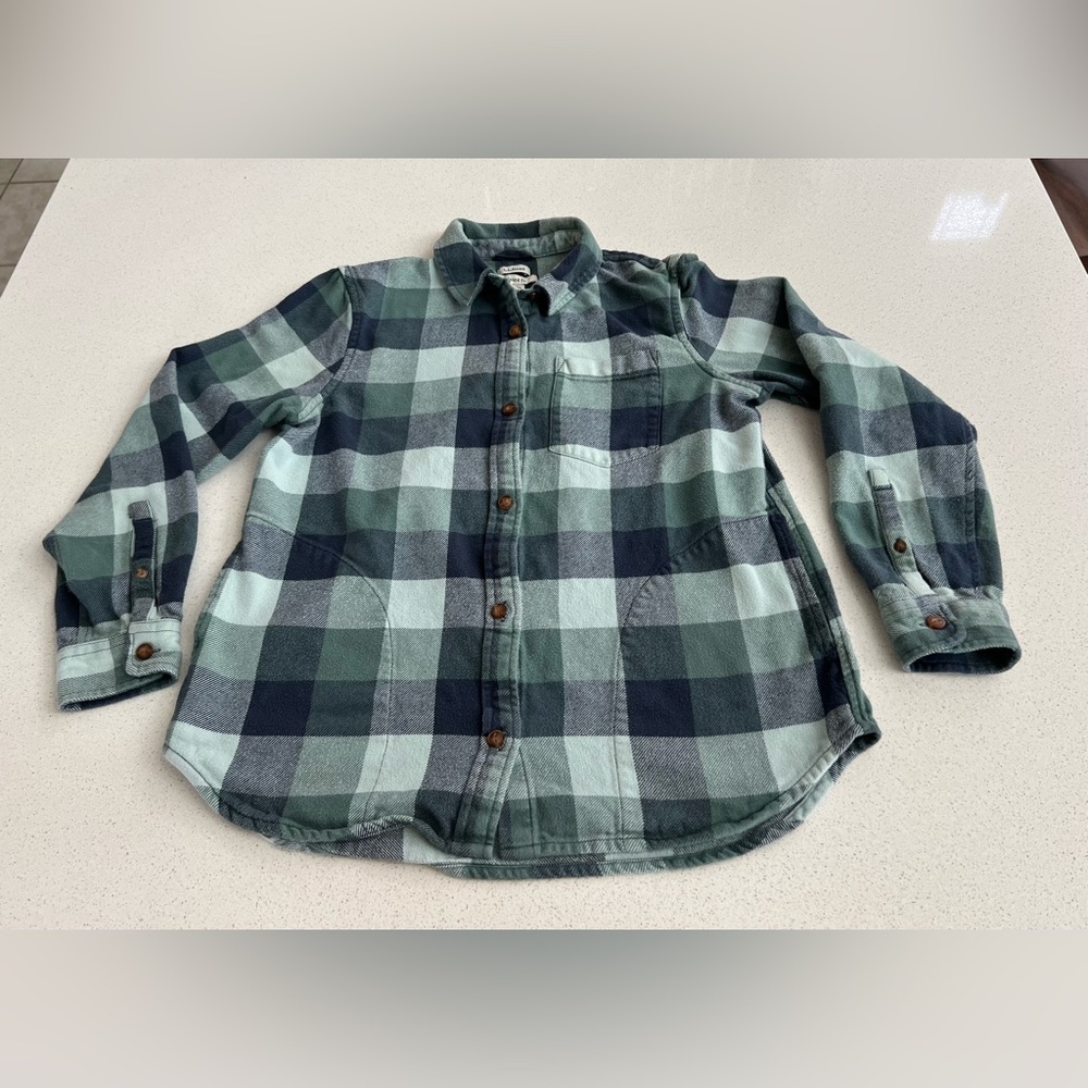 L.L. Bean Small Blue and Green Checkered Shirt